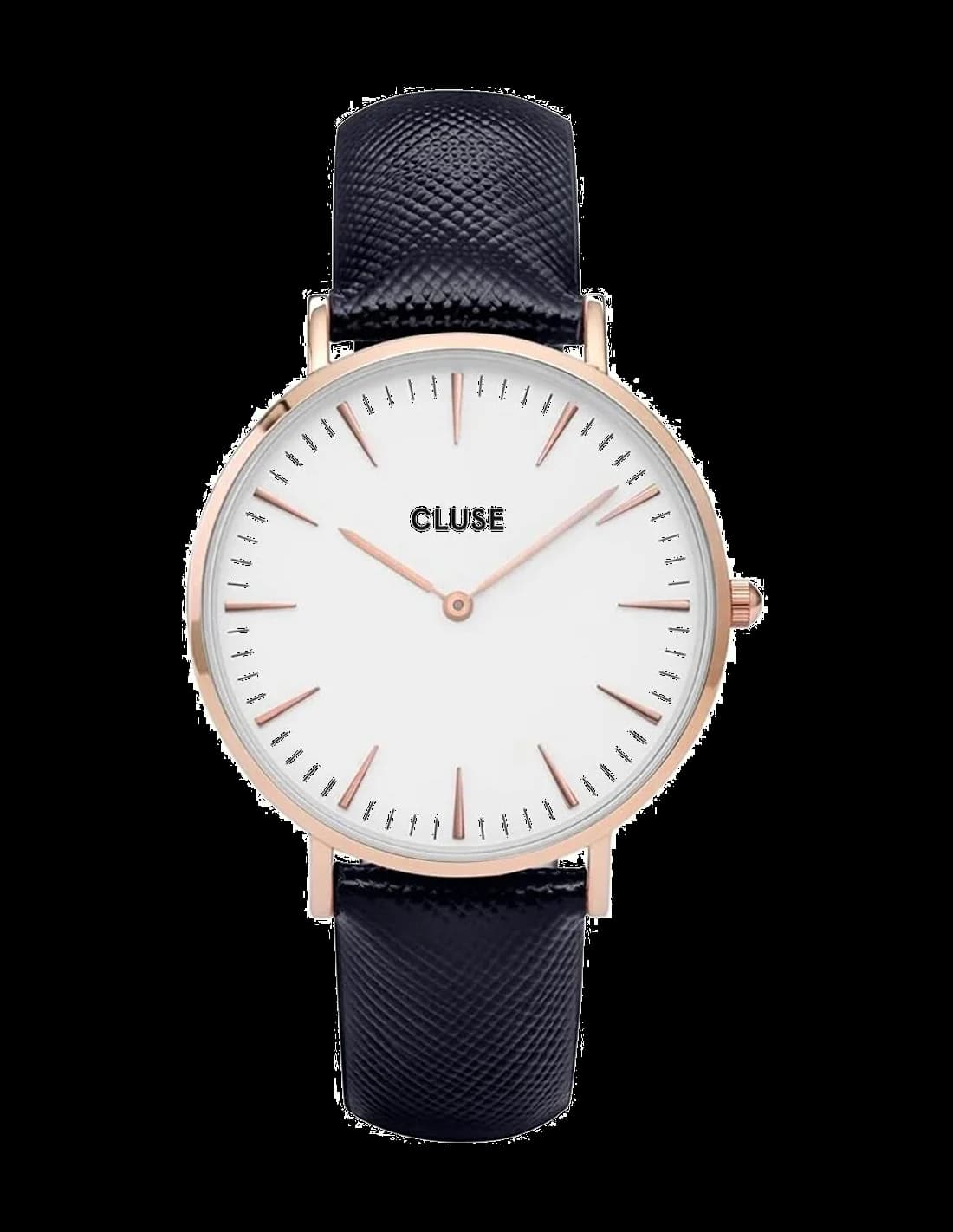 Cluse CL18029 montre unisexe, cadran blanc, bracelet cuir noir