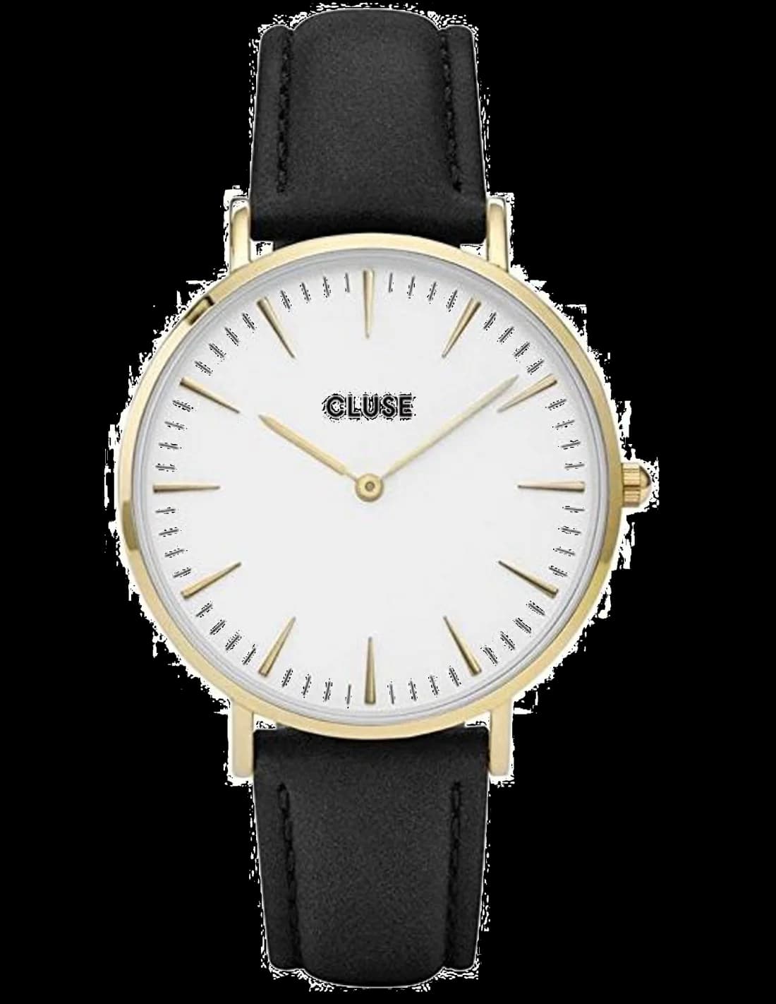 Cluse CL18406 montre unisexe, cadran blanc, bracelet cuir noir