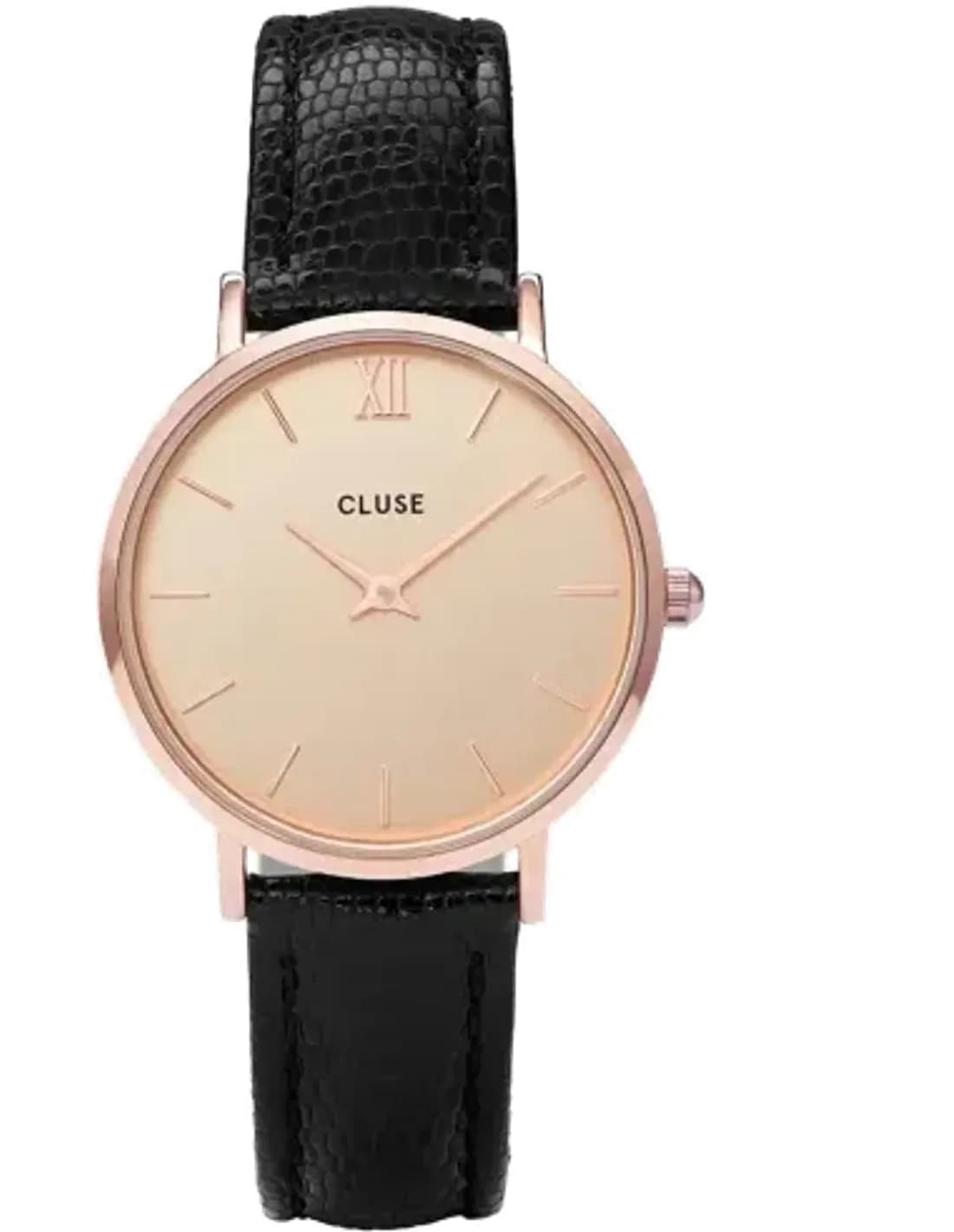 Cluse Women's Watch Minuit CL30051 Black Rose Gold Dial