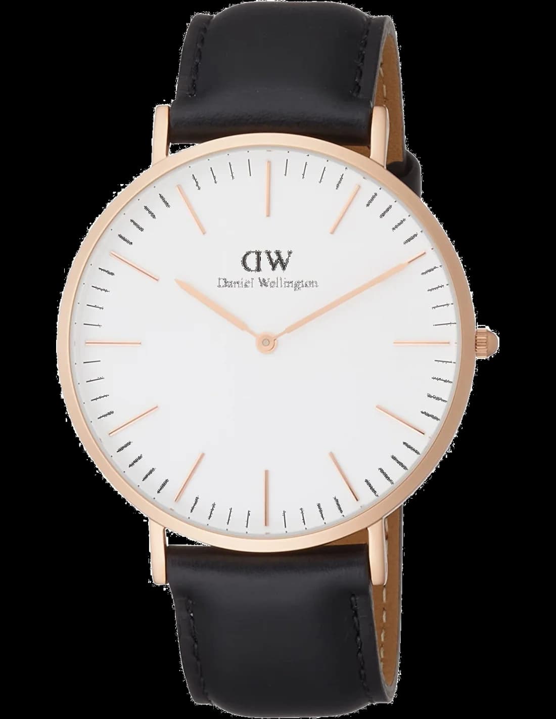 Daniel Wellington DW00100007 montre homme, cuir noir sobre