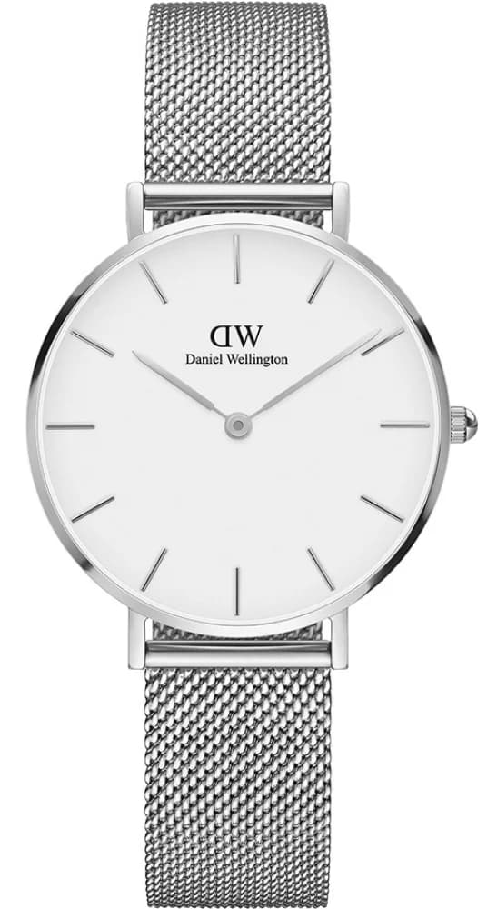 Daniel Wellington DW00100164 montre femme, cadran blanc et bracelet acier milanais