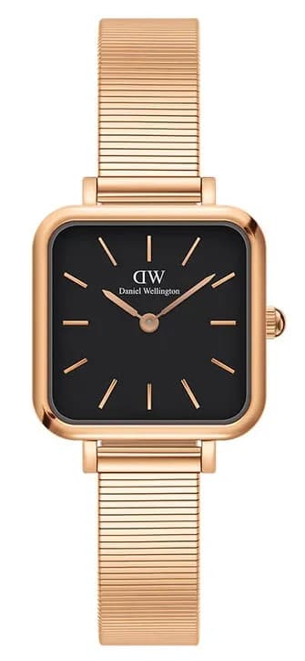 Daniel Wellington DW00100518 montre femme, carrée or rose cadran noir
