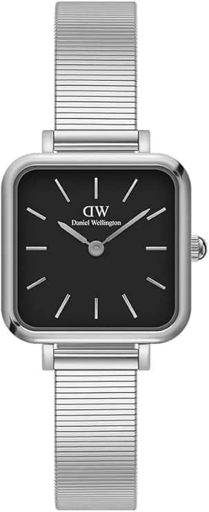 Daniel Wellington DW00100522 montre femme, carrée argentee cadran noir