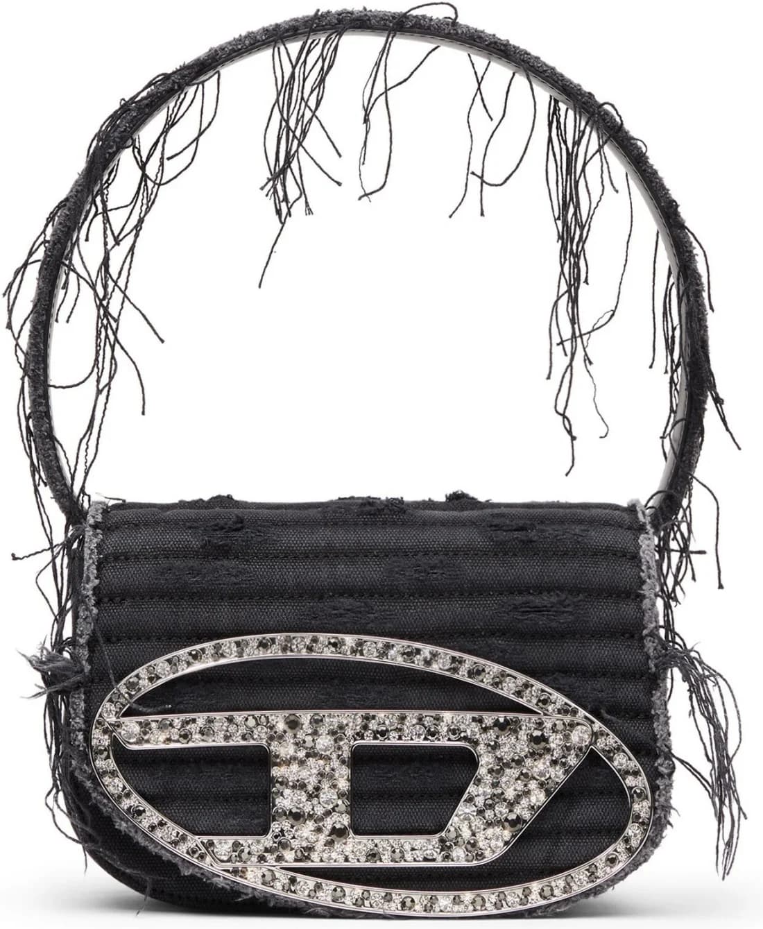 Diesel 111502 montre femme, sac iconique toile denim noire et cuir