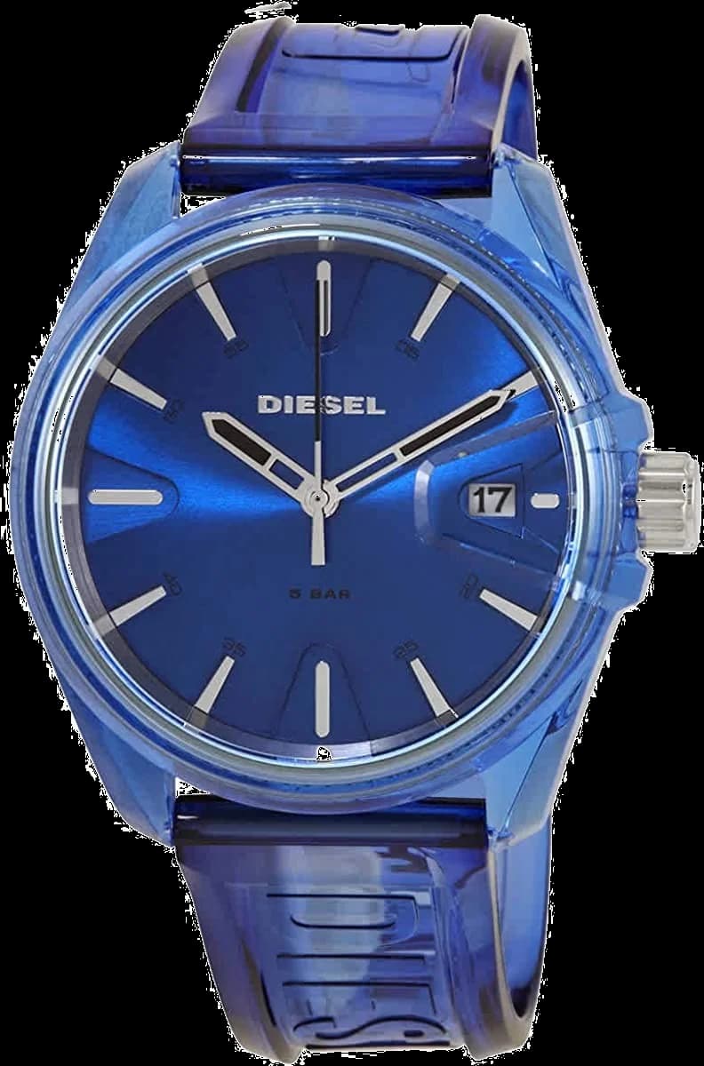 Diesel DZ1927 montre homme, bleu avec bracelet silicone noir
