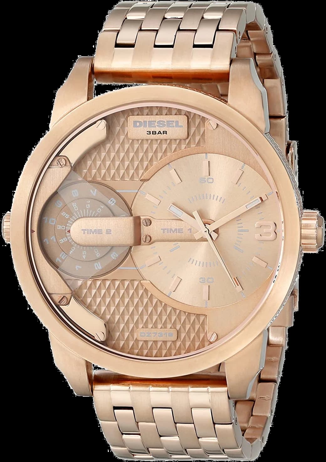 Diesel DZ7318 montre, Mini Daddy acier or rose