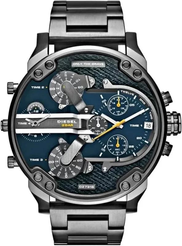 Diesel DZ7331 montre homme, au cadran bleu denim et bracelet acier