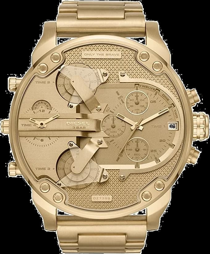 Diesel DZ7399 montre homme, cadran or et finitions dorées XXL