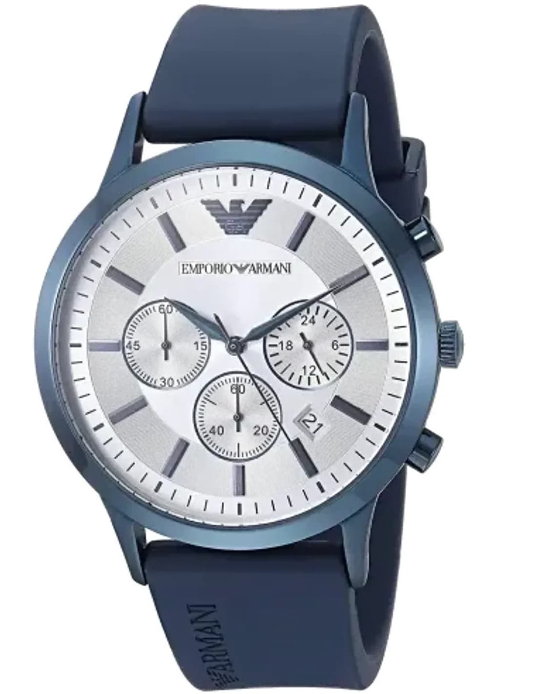 Emporio Armani Men's Watch Renato AR11026 Blue Silicone Strap