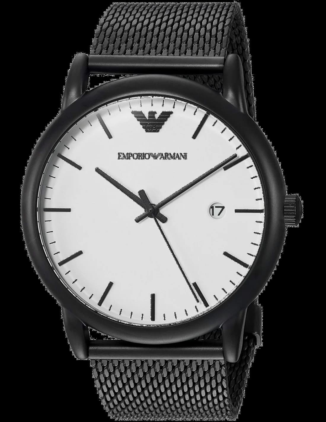 Emporio Armani AR11046 montre homme, cadran blanc et bracelet acier bicolore