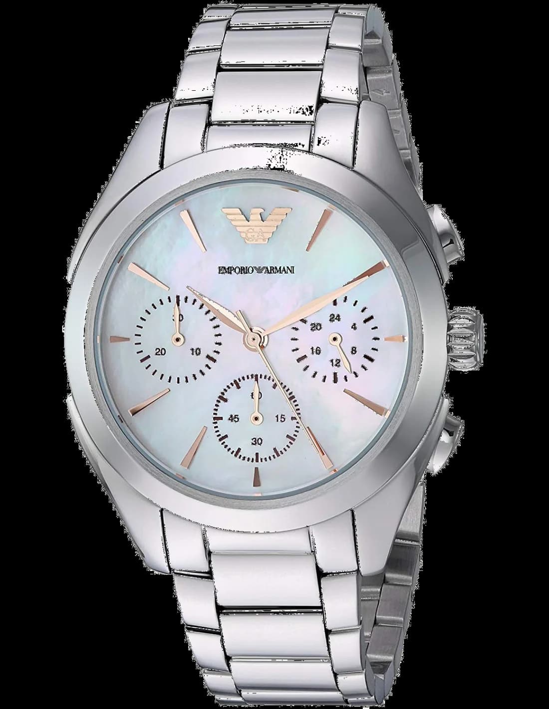 Emporio Armani AR11050 montre femme, cadran nacre et bracelet acier