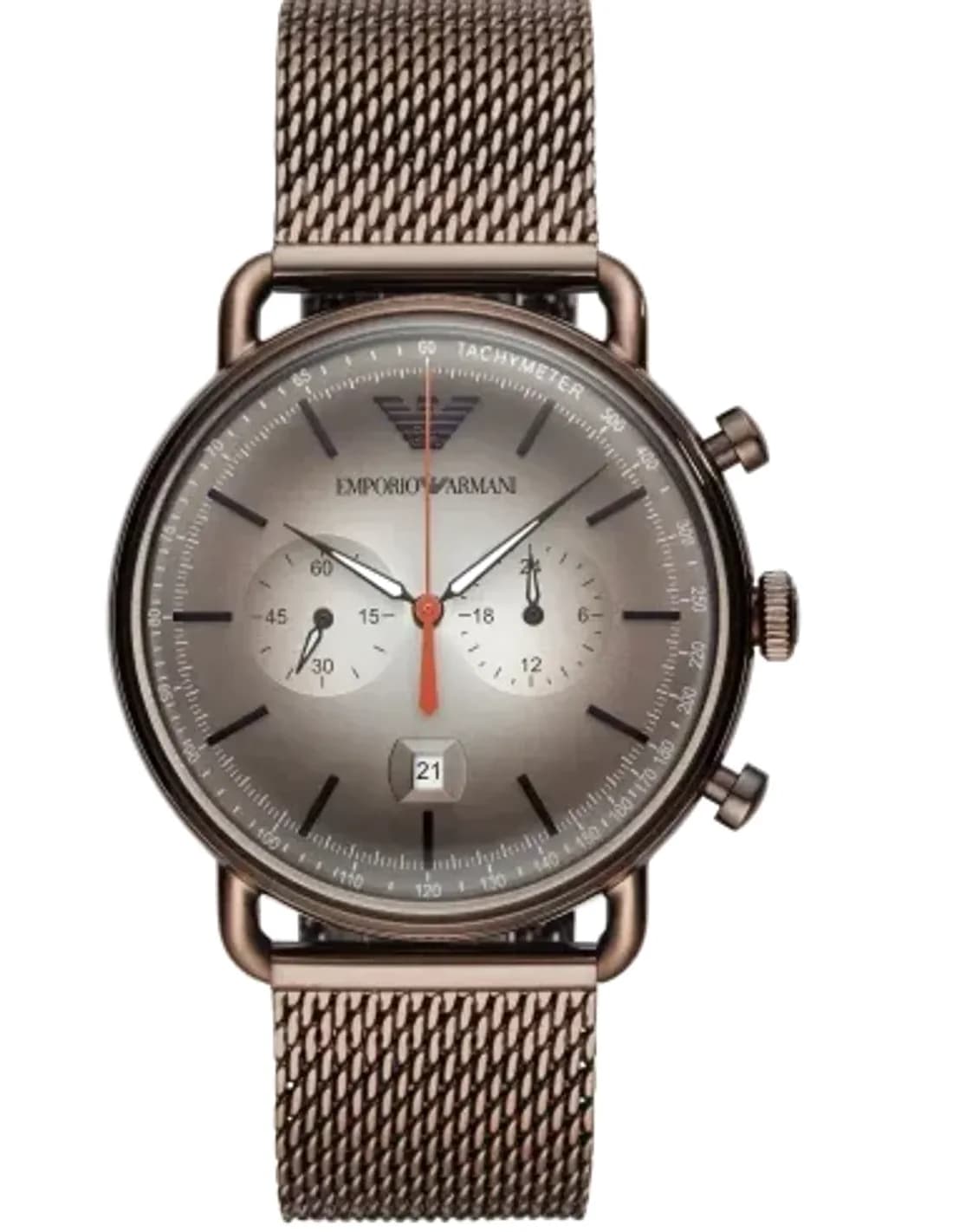 Emporio Armani AR11169 Chronograph Watch with Milanese maille milanaise Strap