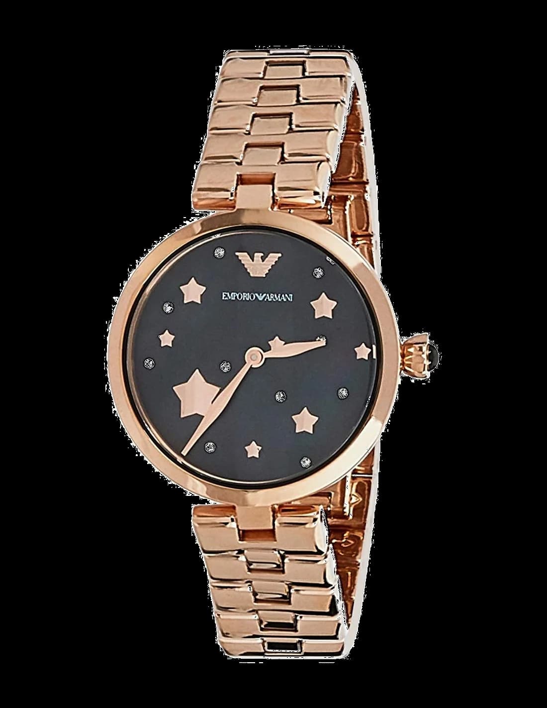 Emporio Armani AR11197 montre femme, cadran noir et acier or rose 32mm