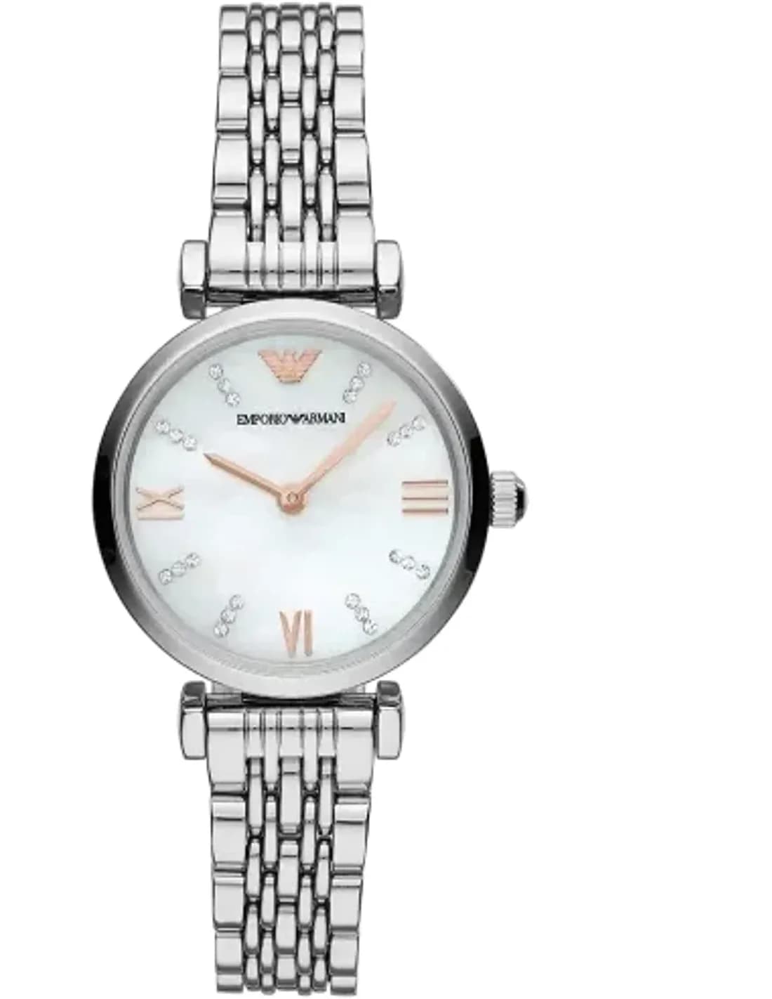 Emporio Armani AR11204 Women's Watch with Mother-of-Pearl Dial and T-Bar Strap