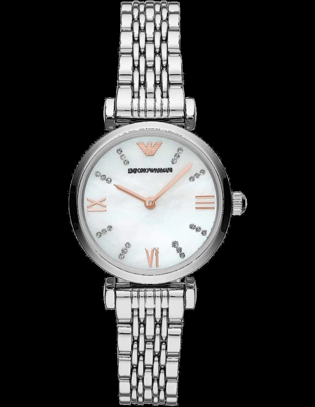 Emporio Armani AR11204 montre femme, petit cadran nacre, bracelet acier T-Bar
