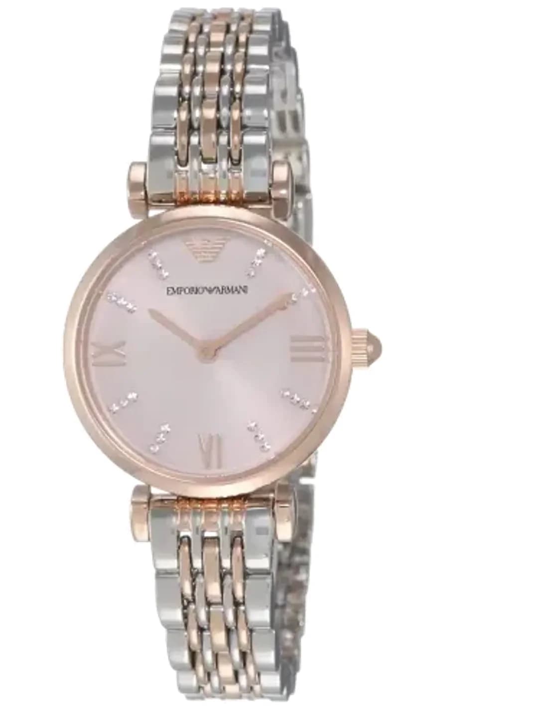 Emporio Armani AR11223 Gianni T-Bar Rose Gold Stainless Steel and Milanese maille milanaise Women's Watch