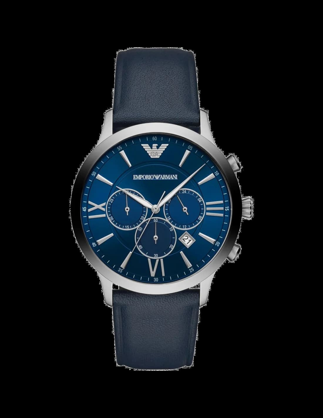 Emporio Armani AR11226 montre homme, cadran bleu chronographe bracelet cuir