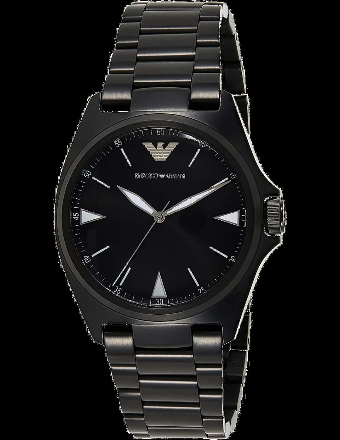 Emporio Armani AR11257 montre homme, cadran noir, finition brossée