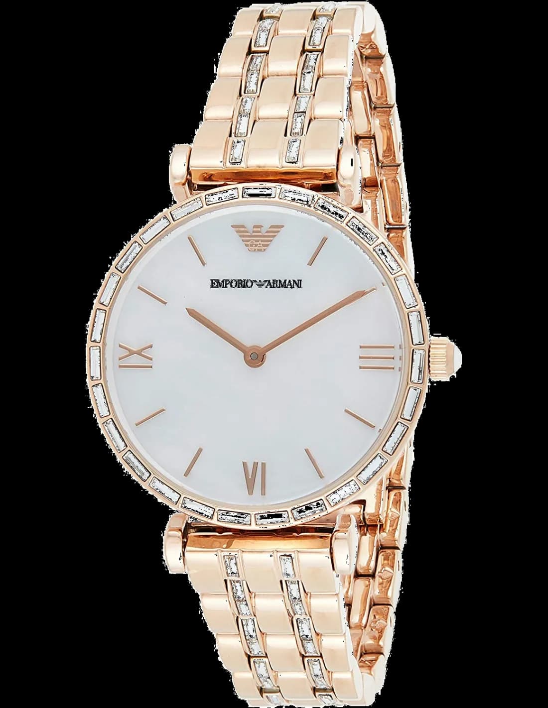 Emporio Armani AR11294 montre femme, cadran nacre, boîtier or rose