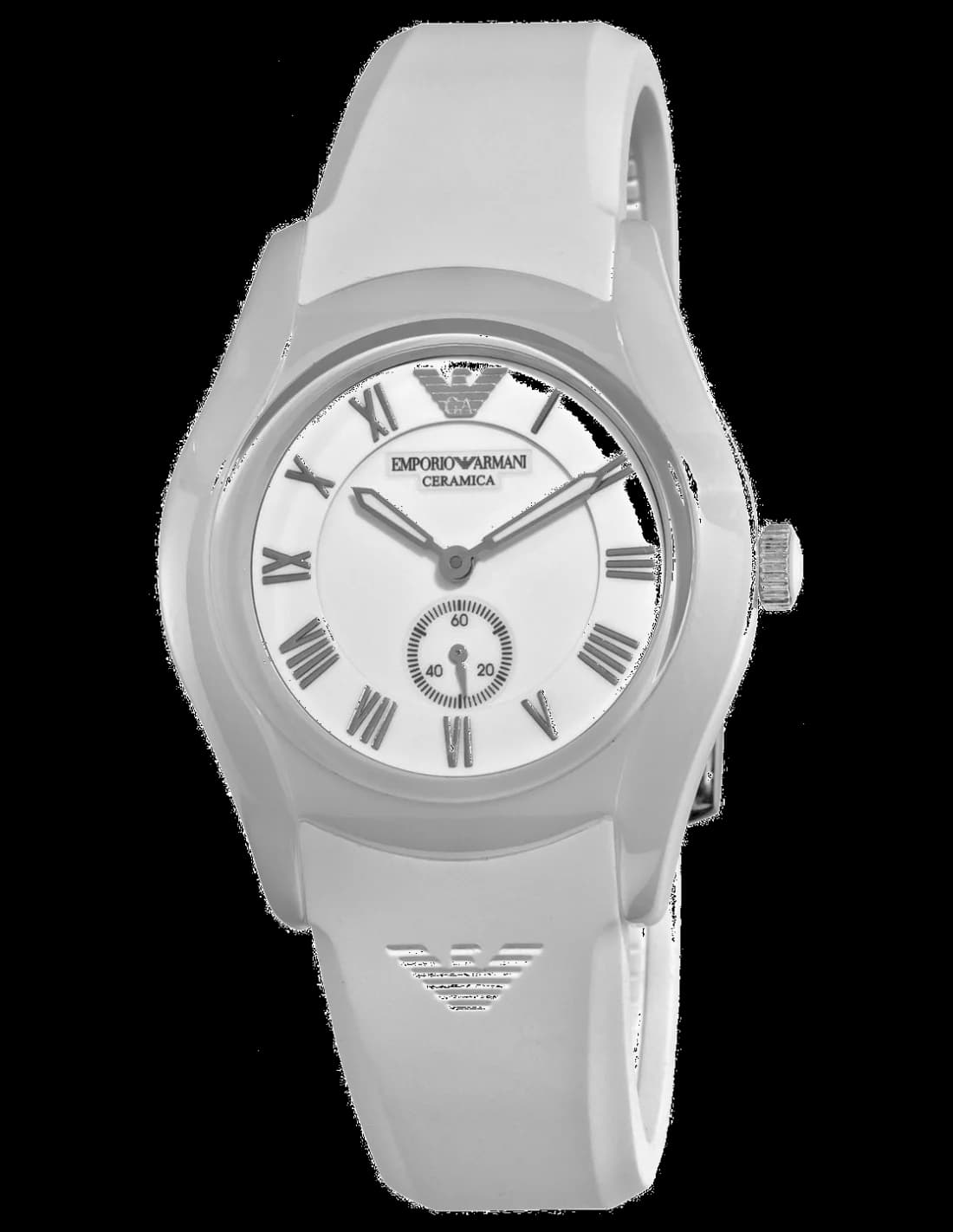 Emporio Armani AR1433 montre femme, blanche céramique et silicone