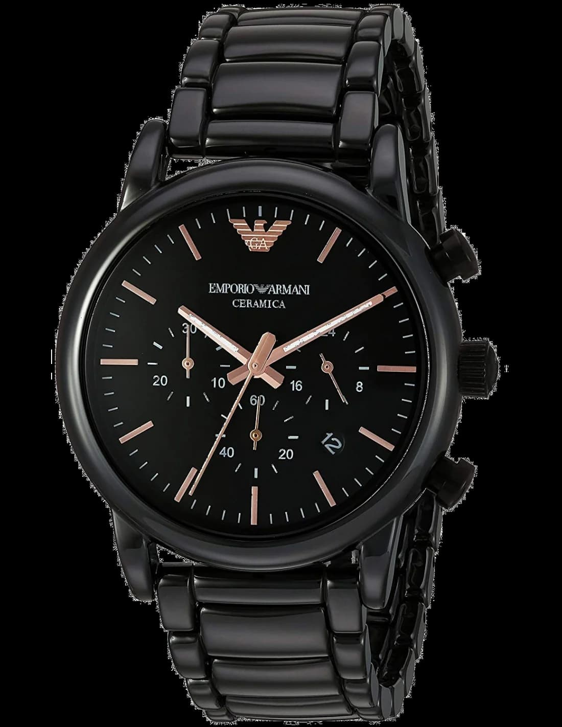 Emporio Armani AR1509 montre homme, chronographe noir intégral