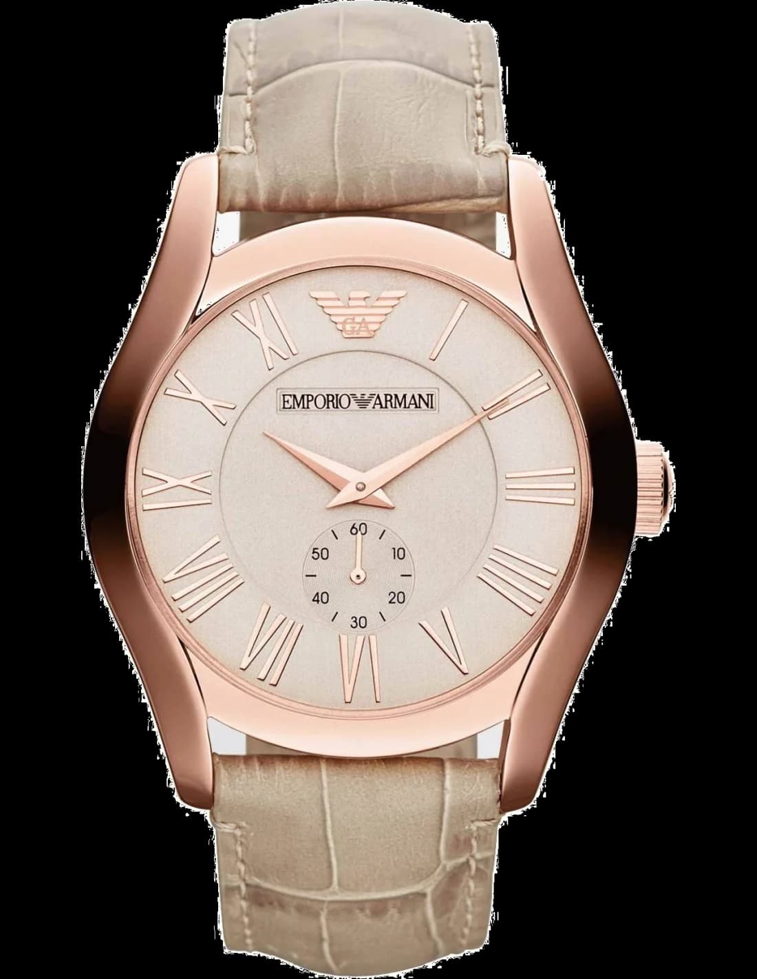 Emporio Armani AR1667 montre homme, au cadran beige avec bracelet acier