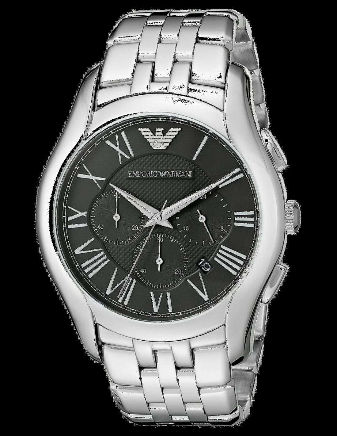 Emporio Armani AR1786 montre homme, cadran noir, bracelet acier inoxydable
