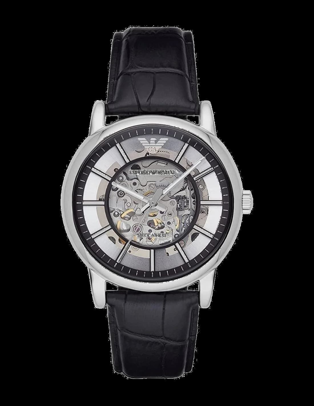 Emporio Armani AR1981 montre homme, cadran squelette, bracelet cuir