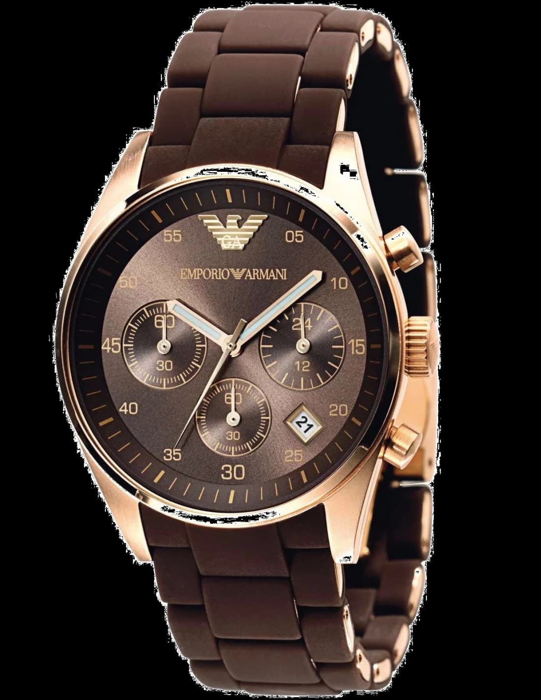 Emporio Armani AR5891 montre femme, marron silicone chocolat