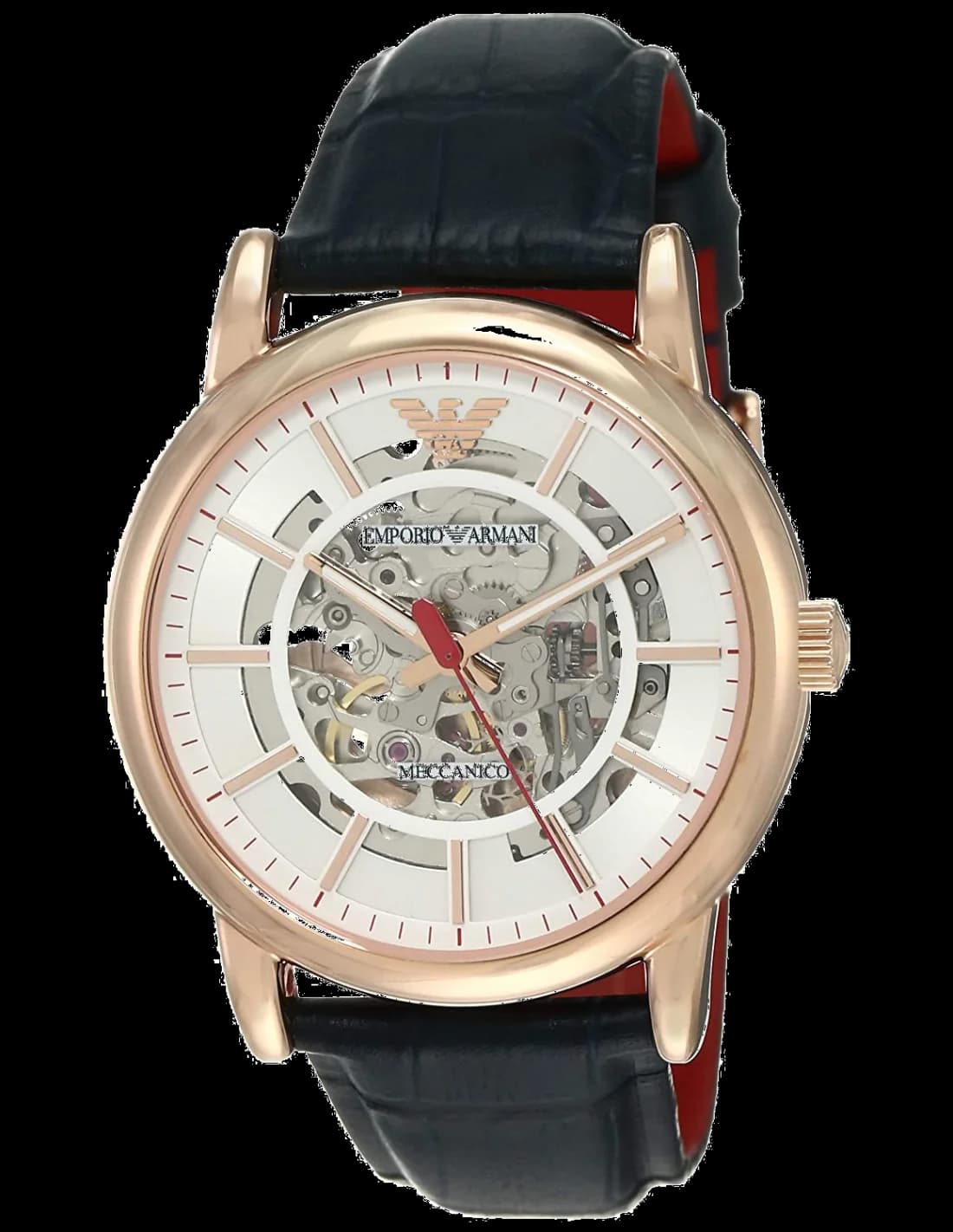 Emporio Armani AR60009 montre homme, cadran blanc, bracelet cuir noir
