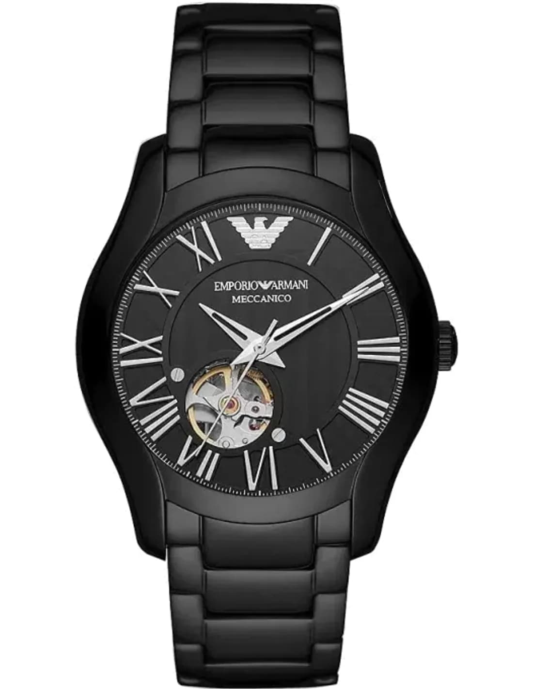 Emporio Armani AR60014 montre homme, mouvement apparent cadran noir acier