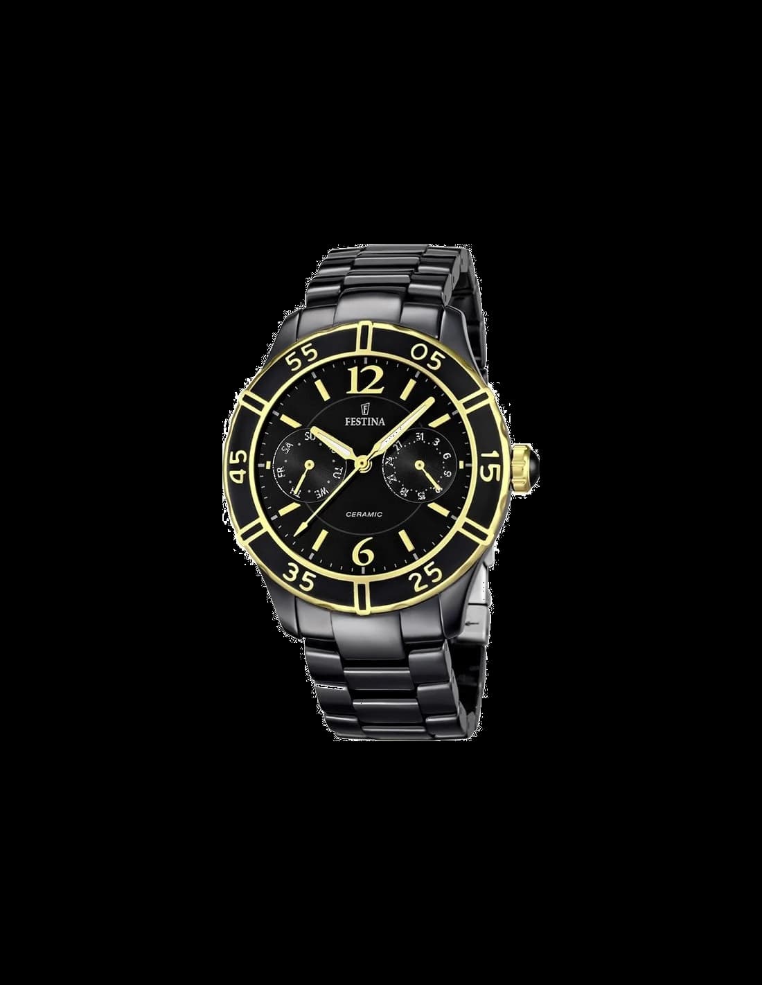 Festina F16634/2 montre femme, en céramique noire, cadran noir