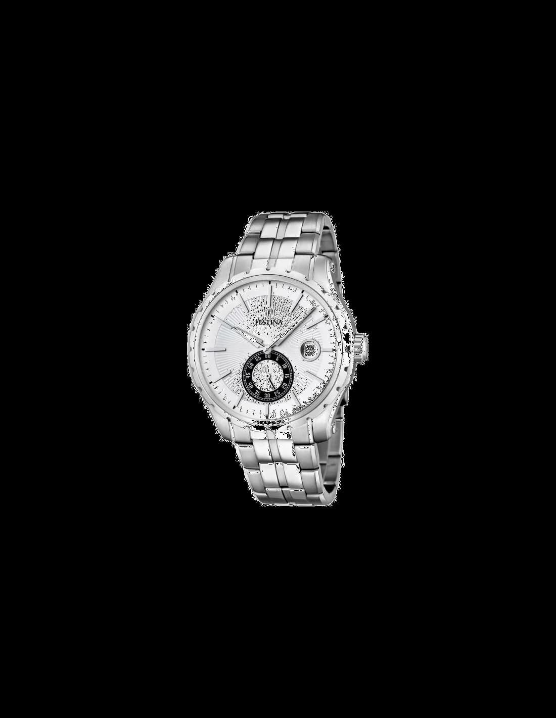 Festina F16679/1 montre homme, cadran et bracelet acier argenté rétro