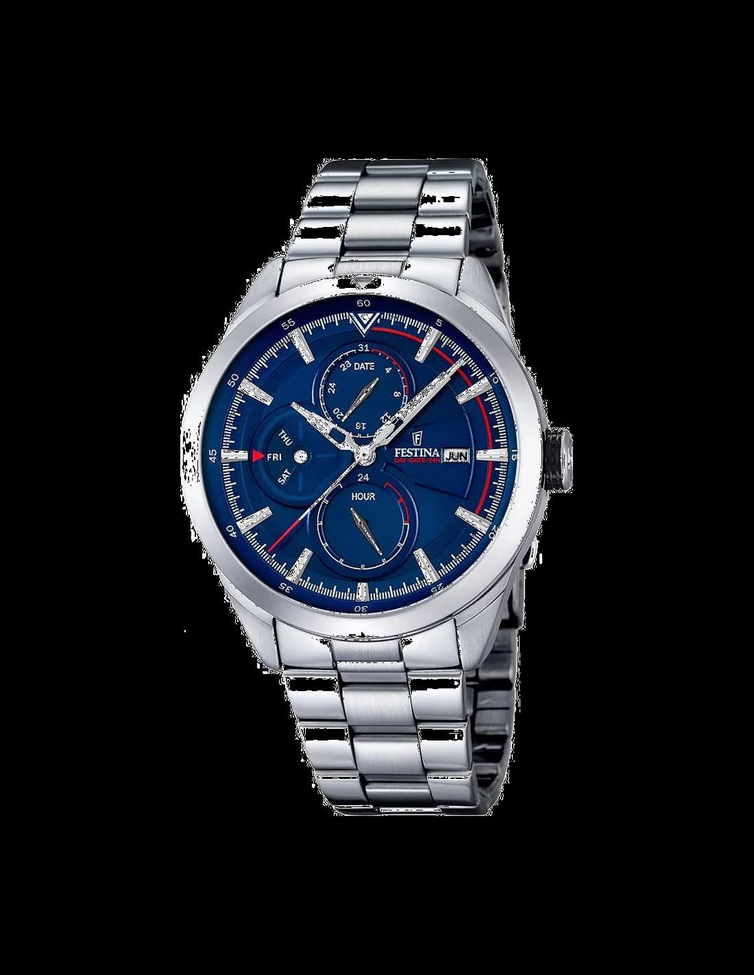 Festina F16828/2 montre homme, cadran bleu, bracelet acier, habillée