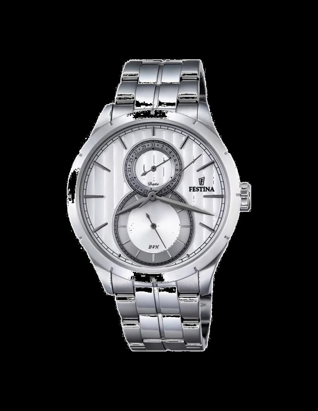Festina F16891/1 montre homme, cadran gris sur bracelet acier