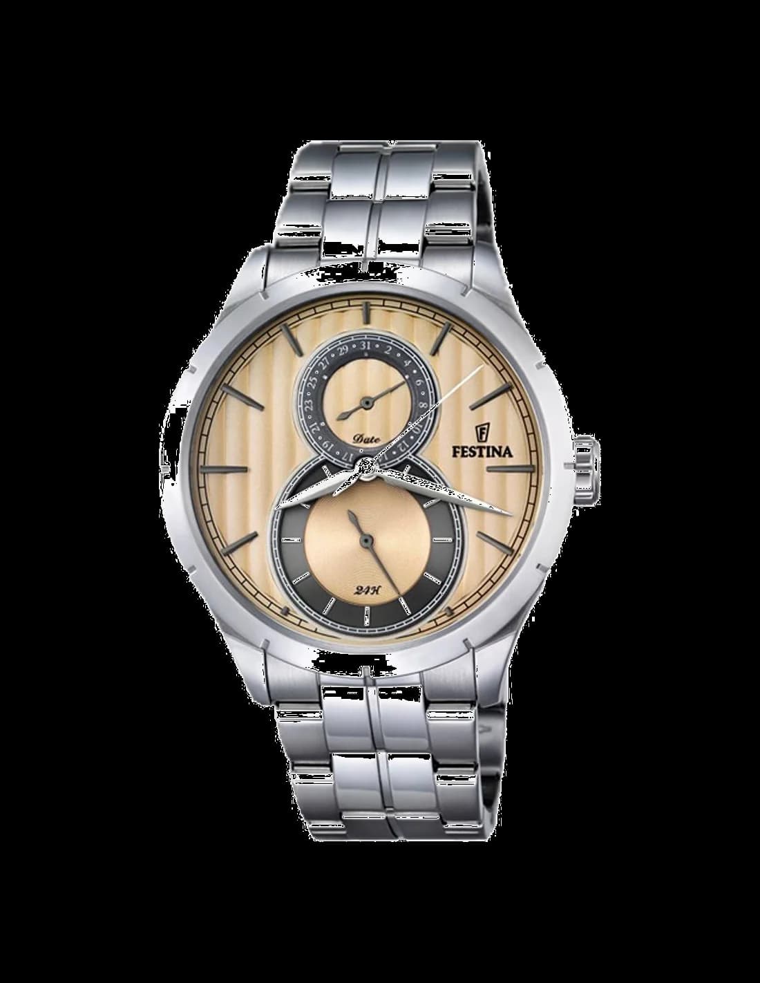 Festina F16891/4 montre homme, cadran beige et bracelet acier