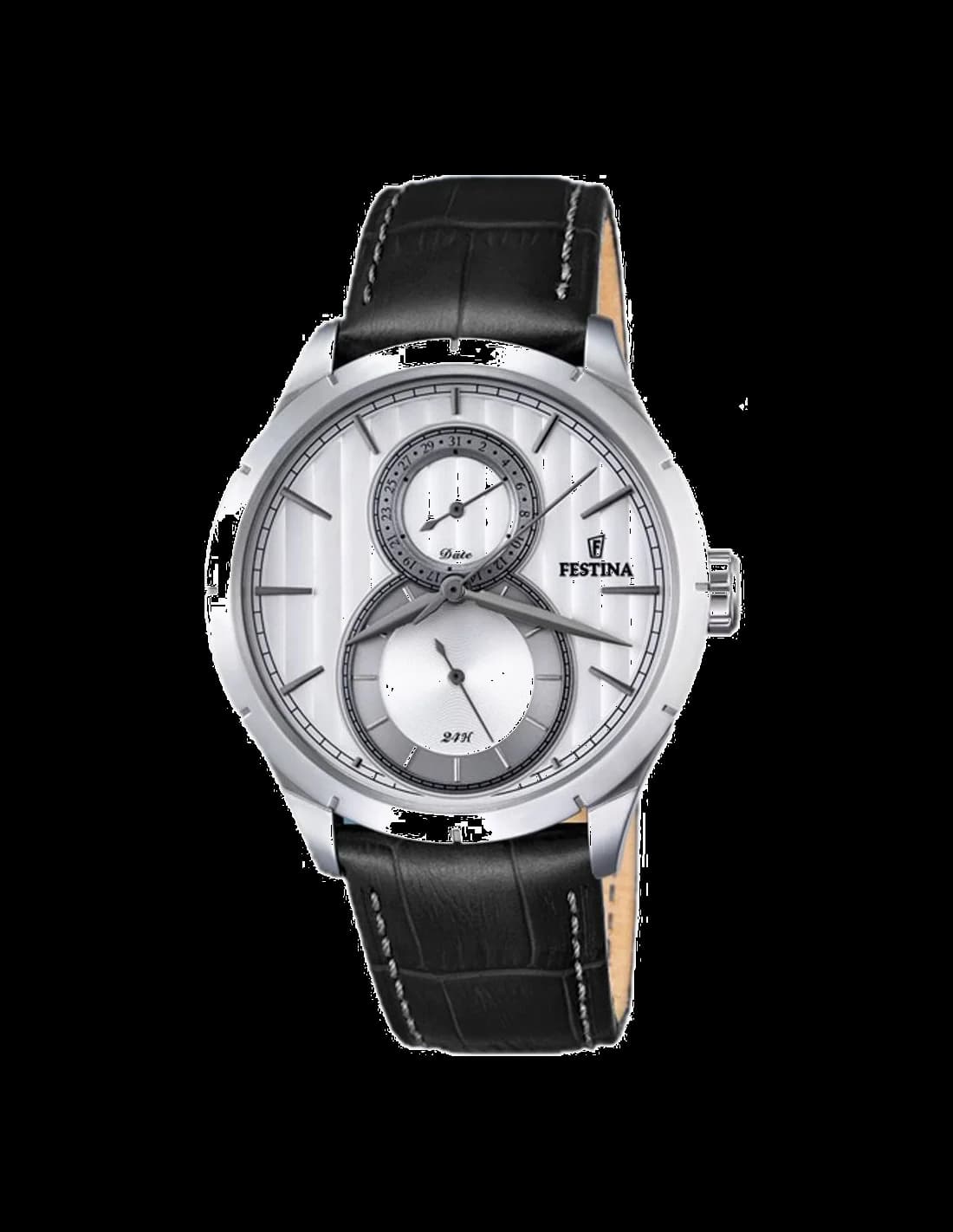 Festina F16892/1 montre homme, cadran argent et bracelet cuir