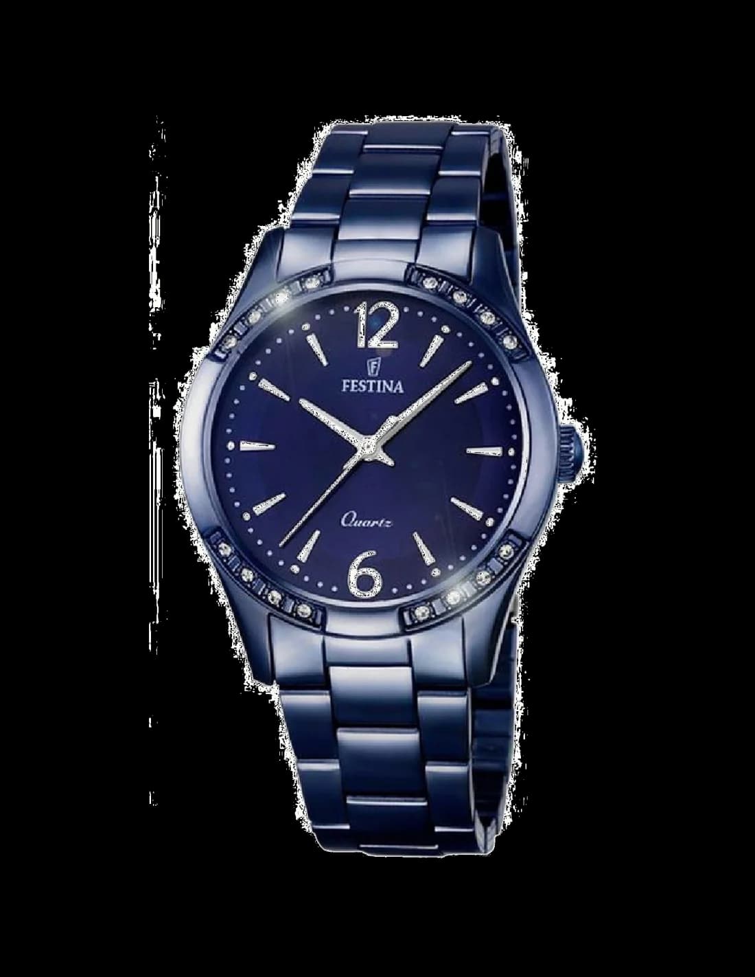 Festina F16915/1 montre femme, avec cadran bleu et bracelet en acier