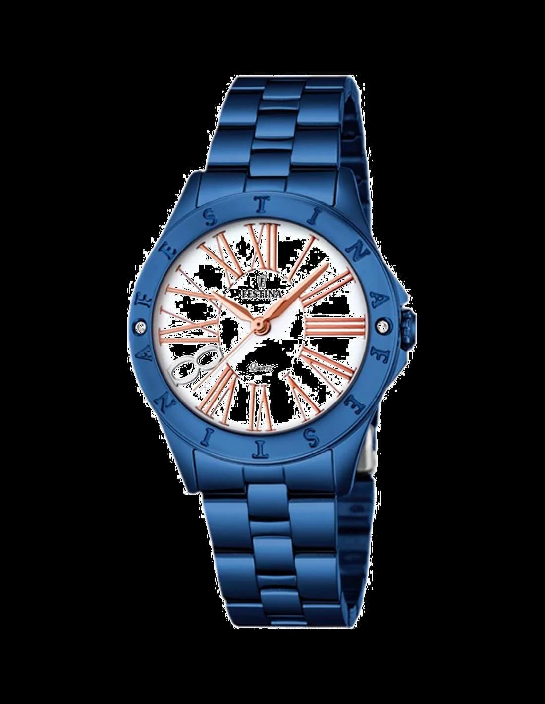 Festina F16927/1 montre femme, au cadran blanc sur bracelet acier