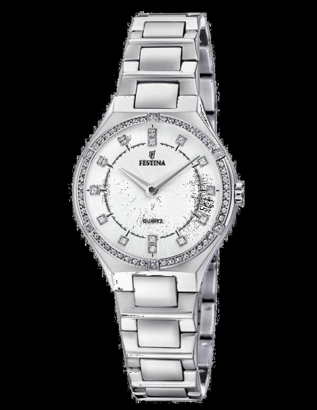 Festina F20225/1 montre femme, cadran argenté et bracelet maille milanaise