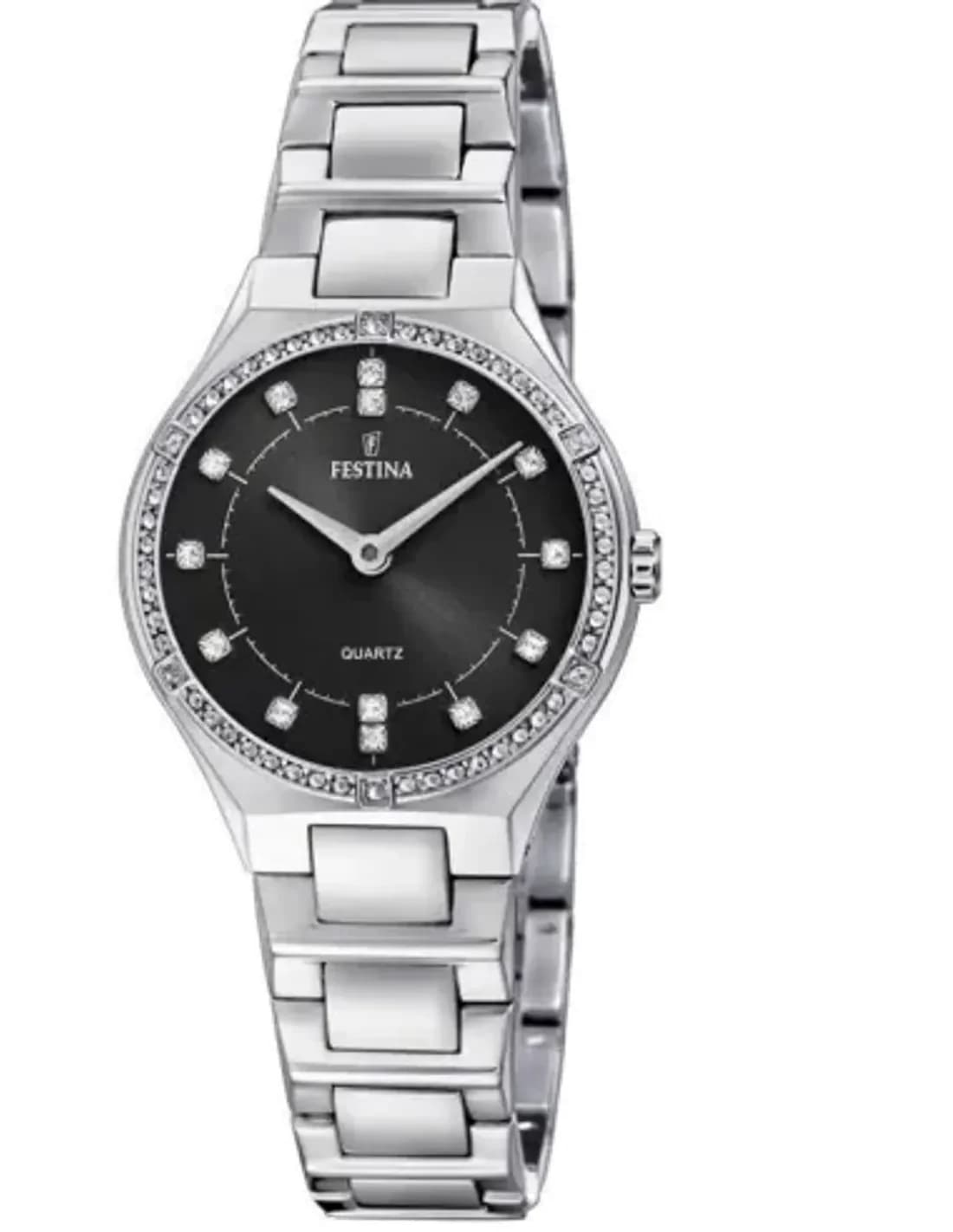 Women's Watch Festina Slim F20225/2 in Silver Stainless Steel and Milanese maille milanaise