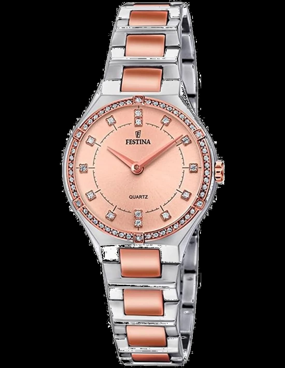Festina F20226/4 montre femme, cadran soleil or rose, bracelet acier