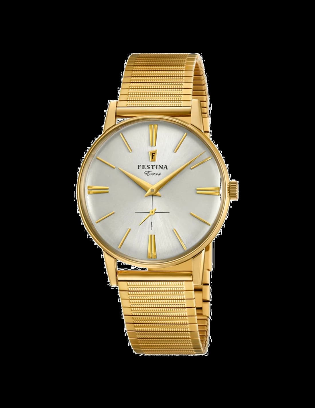 Festina F20251/1 montre homme, acier doré, cadran argent, maille milanaise