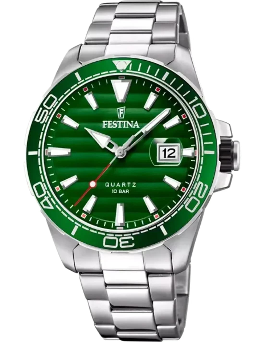 Festina F20360/3 Silver Stainless Steel Watch with Green Dial