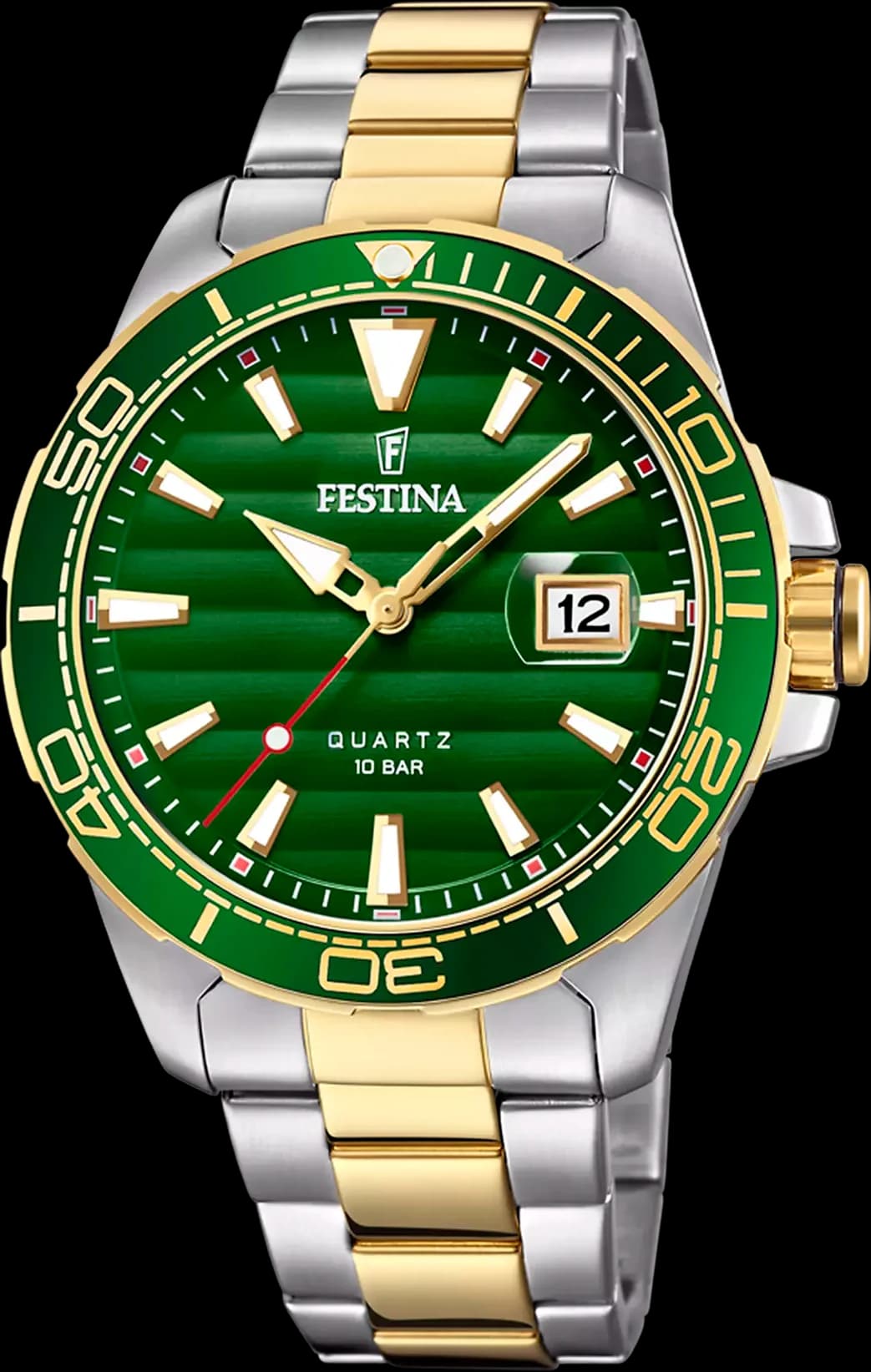 Festina F20362/3 montre homme, bicolore au cadran vert foncé