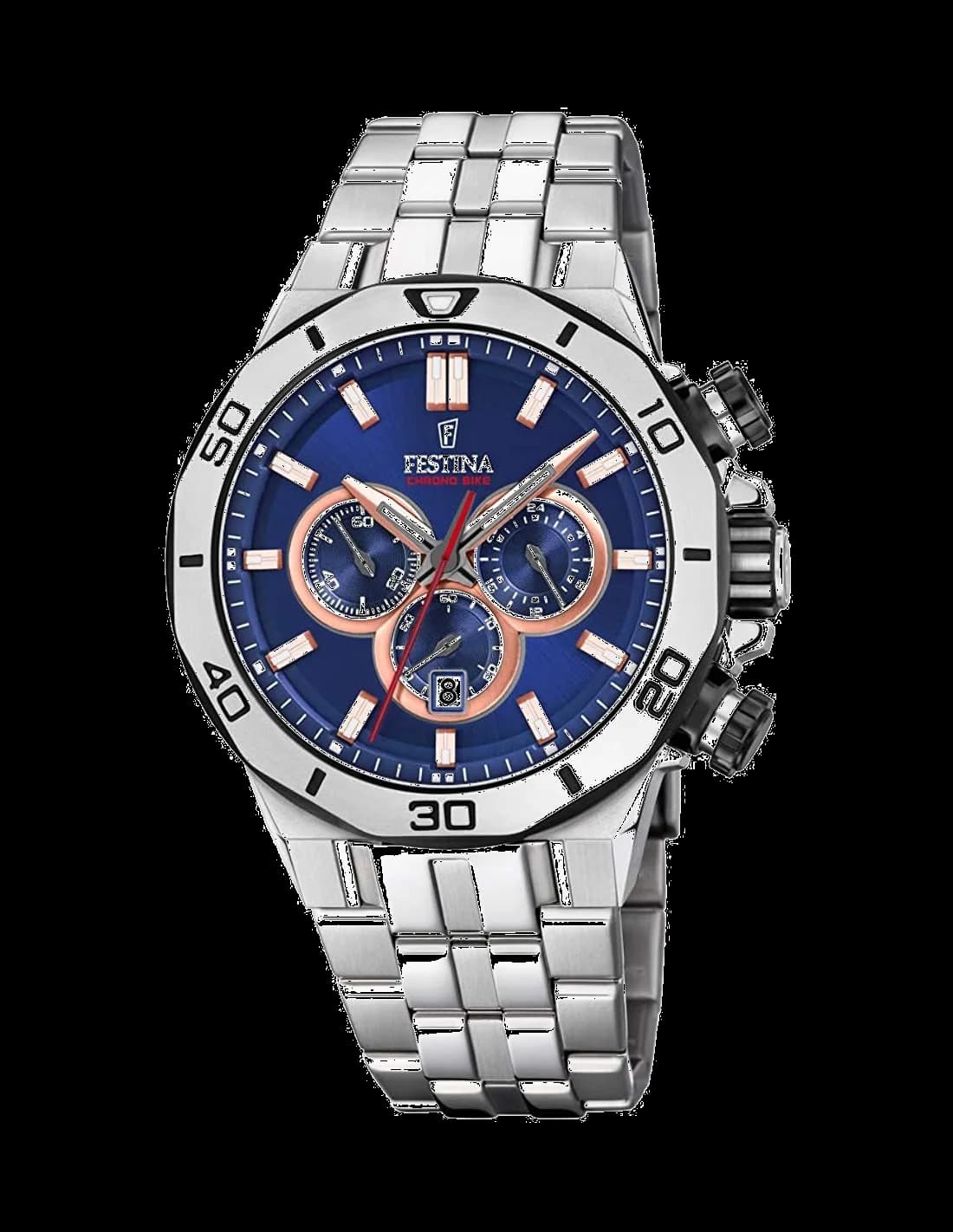 Festina F20448/1 montre homme, cadran bleu, bracelet acier sport