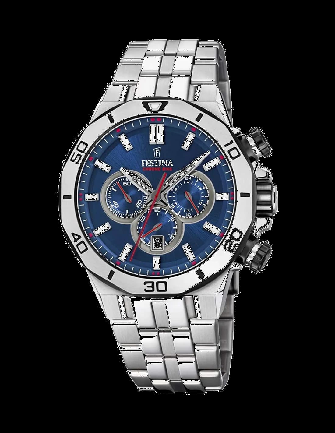 Festina F20448/3 montre homme, cadran bleu, lunette noire