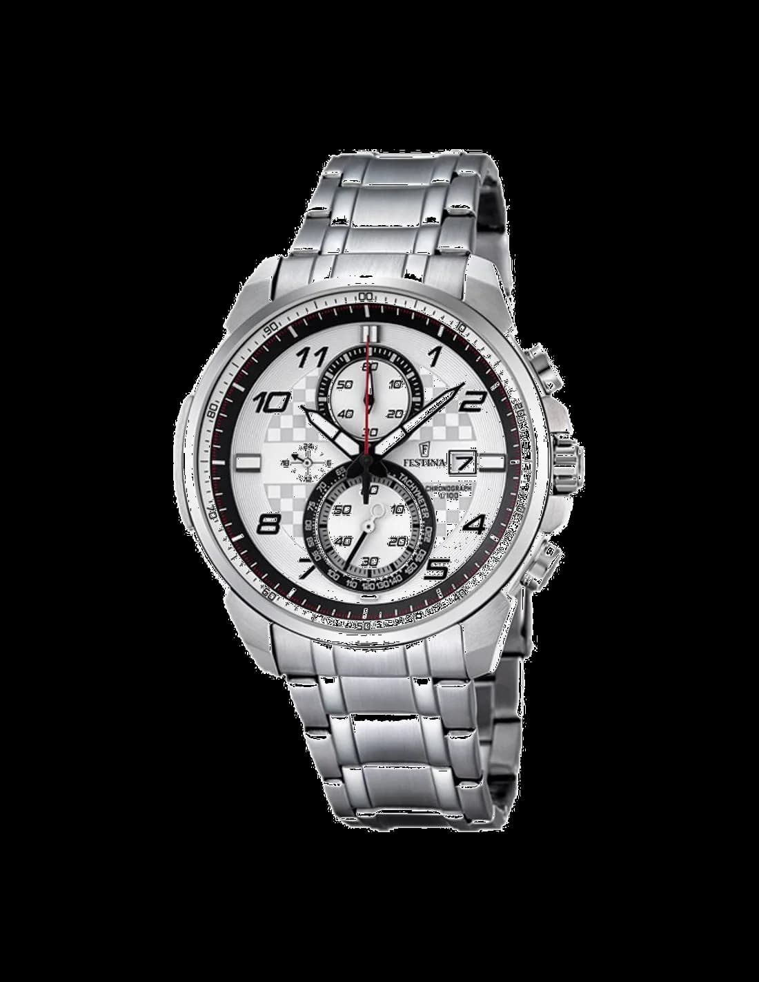 Festina F6842/2 montre homme, cadran argent sur bracelet acier argenté