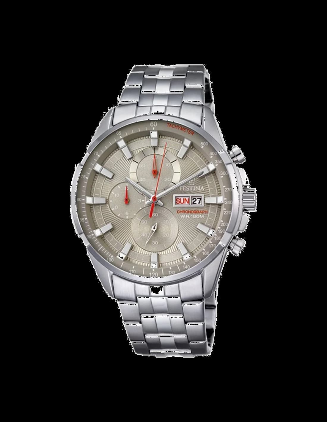 Festina F6844/2 montre homme, cadran gris sur bracelet acier sport