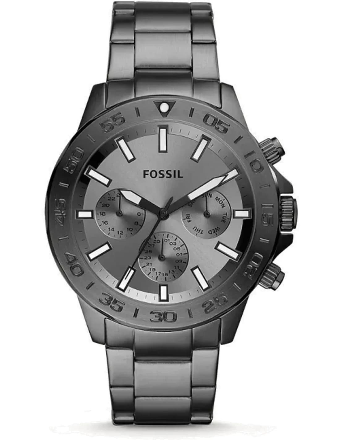 Montre Fossil BQ2491 homme cadran gris bracelet acier
